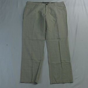 Enzo 38 x 30 Beige Glenn Plaid 5 Pocket Relaxed‎ Wedding Beach Mens Pants